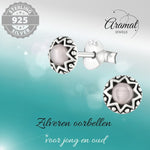 Zilveren Kattenoog Oorbellen - oor2267 - 30290 - Oorbellen kopen# - Roze - 5mm - 925 Zilver