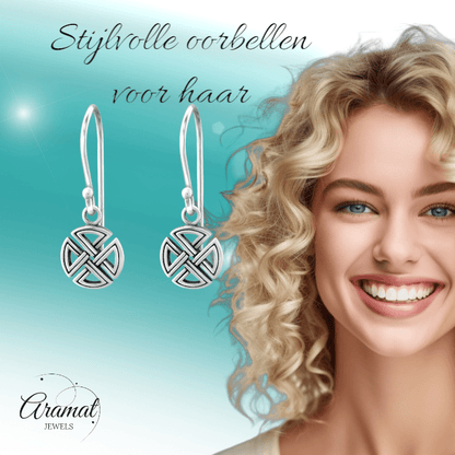 Zilveren Keltische Oorhangers - oor2473 - 31575 - Oorhangers kopen# - 20mm - 925 Zilver