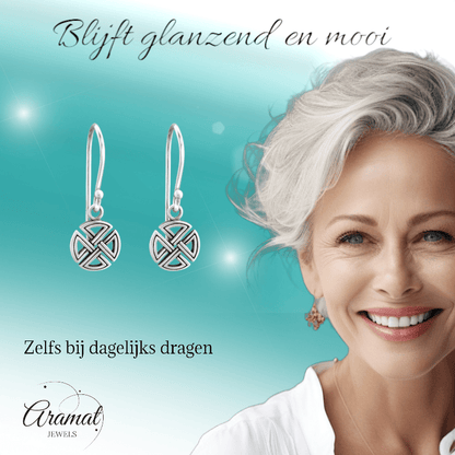 Zilveren Keltische Oorhangers - oor2473 - 31575 - Oorhangers kopen# - 20mm - 925 Zilver