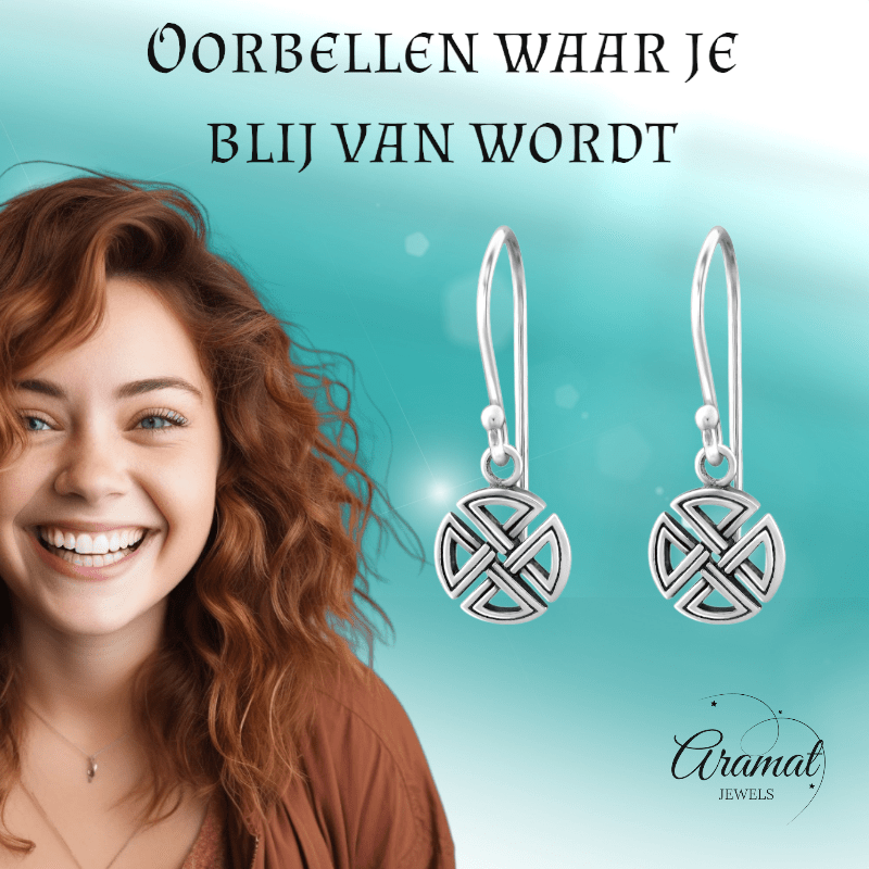 Zilveren Keltische Oorhangers - oor2473 - 31575 - Oorhangers kopen# - 20mm - 925 Zilver