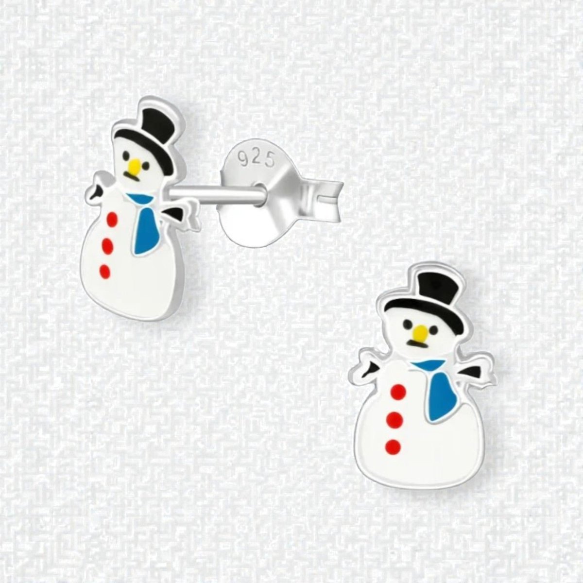 Zilveren Kerst Oorbellen Sneeuwpop - 9mm - Aramat Jewels - Oorbellen - cadeautip