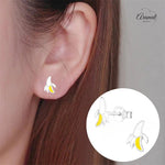 Zilveren kinder oorbellen met banaan - oor4903 - 21954 - Oorbellen kopen# - 8mm - 925 Zilver - alles