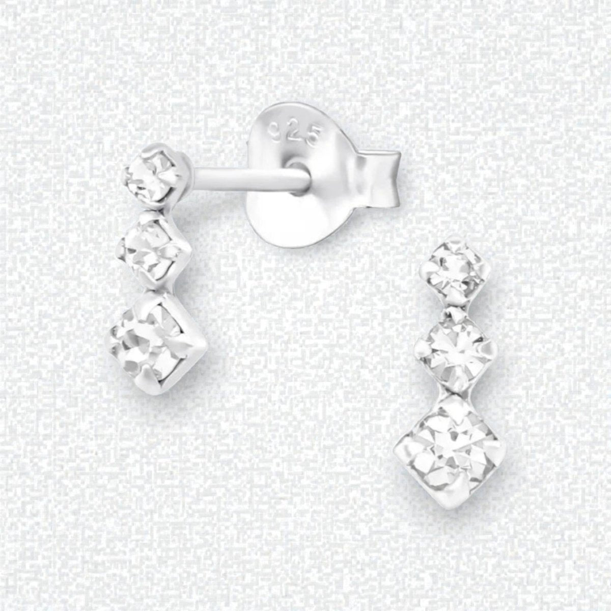 Zilveren Kinder Oorbellen met Kristal - Aramat Jewels - Oorbellen - cadeautip