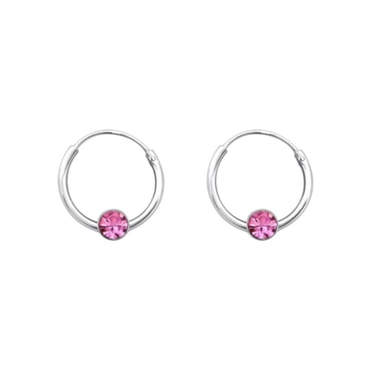 Zilveren Kinder Oorringen - Kristal - 10mm - oor461 - 825 - Oorringen kopen# - Transparant - 10mm - alles