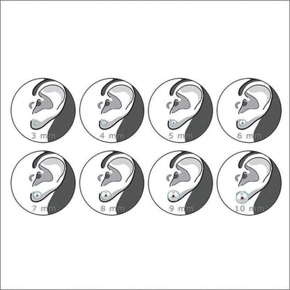 Zes Ronde Oorbellen Met Witte Achtergrond - Zilveren Oorbellen Boeddhistisch Teken 925 Zilver 6mm