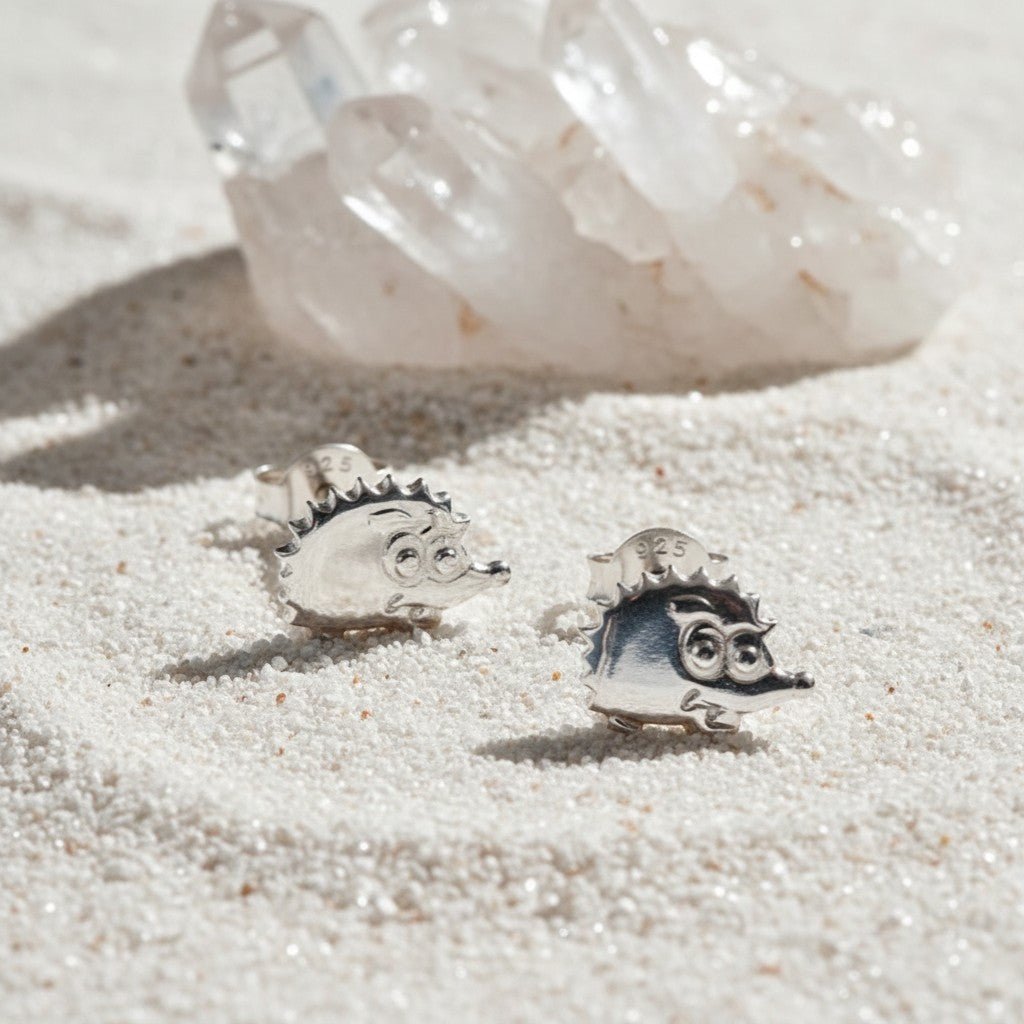 Zilveren Oorbellen Egel - Gladde Oorstekers - Aramat Jewels - Oorbellen - cadeautip