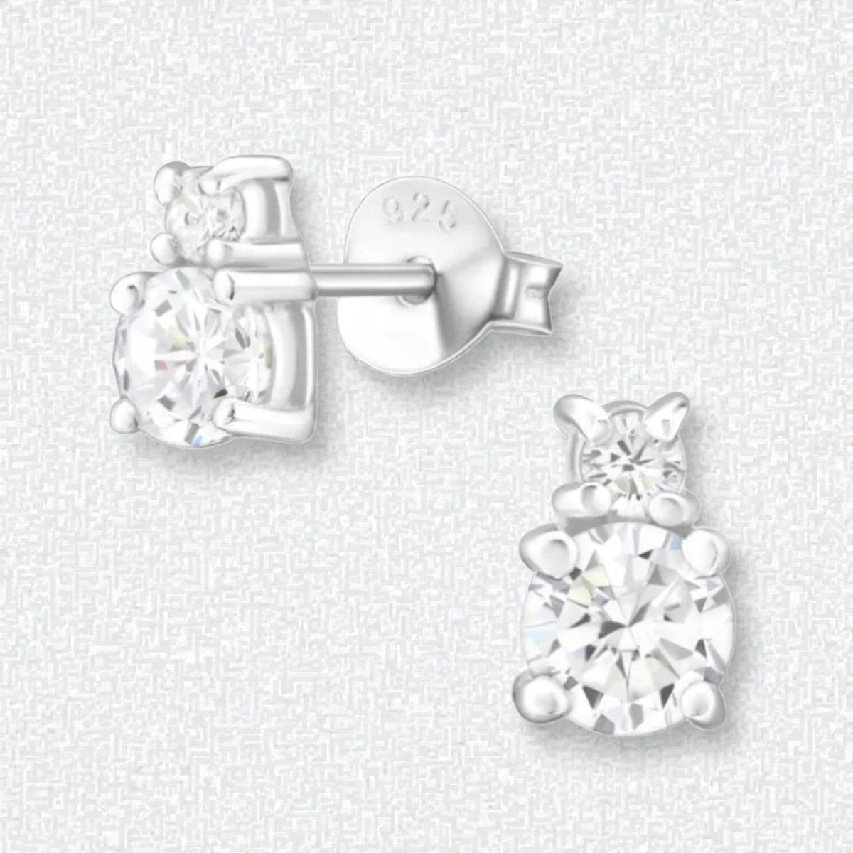 Zilveren Oorbellen met Zirkonia Steentjes - Aramat Jewels - Oorbellen - cadeautip