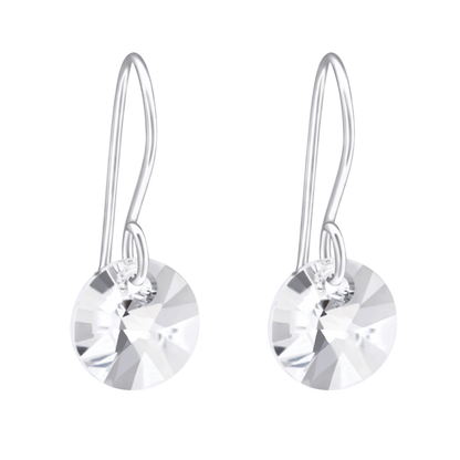 Zilveren Oorhangers - Transparant Kristal - 8mm - oor3258 - 27940 - Oorhangers kopen# - 20mm - 925 Zilver - alles