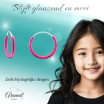 Zilveren Oorringetjes Donker Roze - 12mm - oor2542 - 21963 - Oorringen kopen# - 1.2mm - 12mm