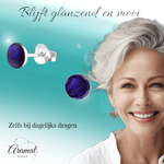 Zilveren Paarse Abalone Oorbellen 5.5 mm - oor5182 - 30895 - Oorbellen kopen# - 5.5mm - 925 Zilver - Abalone