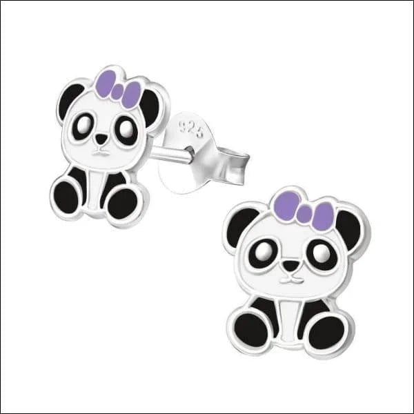 Zilveren Panda Oorbellen