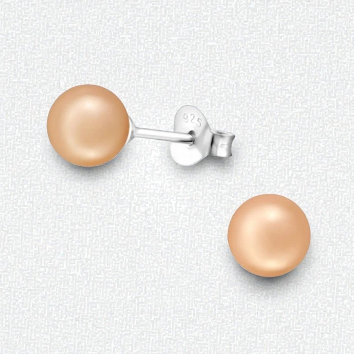 Zilveren Pareloorbellen - Licht Zalmkleurig - 6mm - Aramat Jewels - Oorbellen - cadeautip