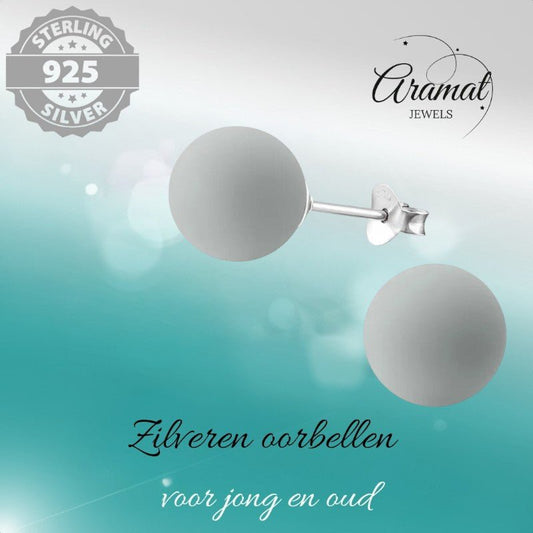 Zilveren pareloorbellen met lichtgrijze parel – 10 mm - oor3417 - 31184 - Oorbellen kopen# - 10mm - 925 Zilver - alles