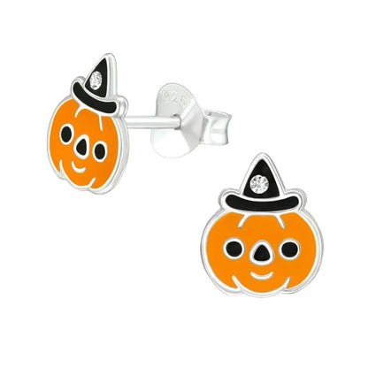 Een paar halloween pompoen oorbellen