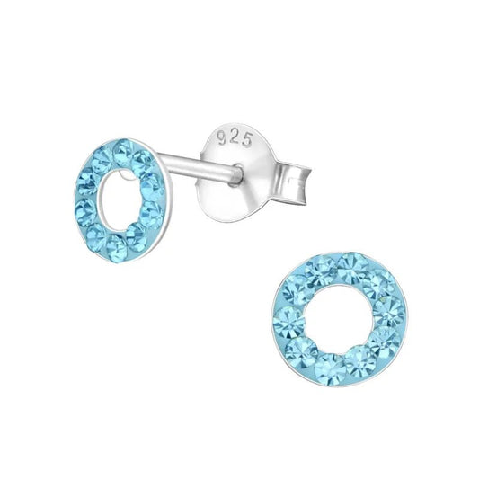Sterling zilveren oorbellen met blauwe topaas