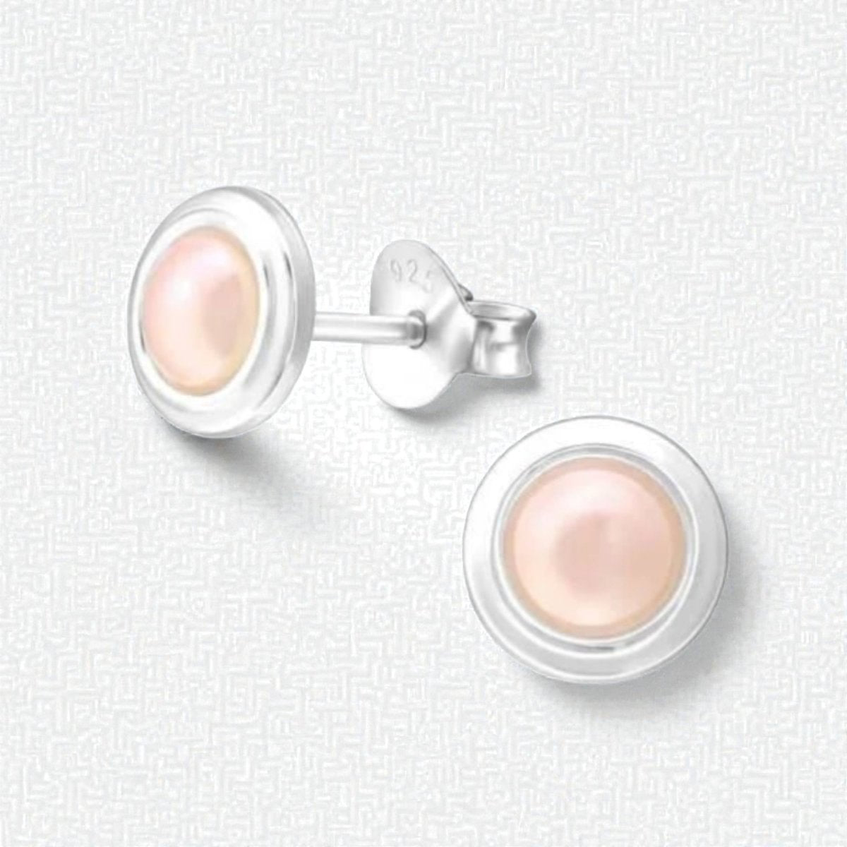 Zilveren Roze Pareloorbellen – 7mm – Tijdloos - Aramat Jewels - Oorbellen - cadeautip