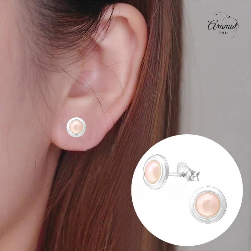 Zilveren Roze Pareloorbellen – 7mm – Tijdloos - oor1228 - 35946 - Oorbellen kopen# - 7mm - 925 Zilver - alles