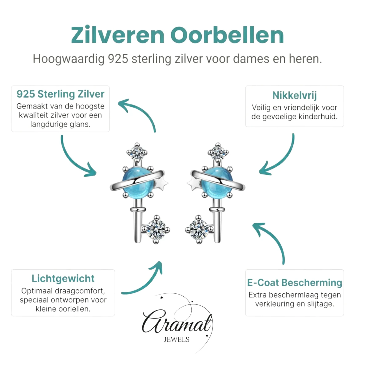 Zilveren Sleutel Oorbellen - Aramat Jewels - Oorbellen - cadeautip