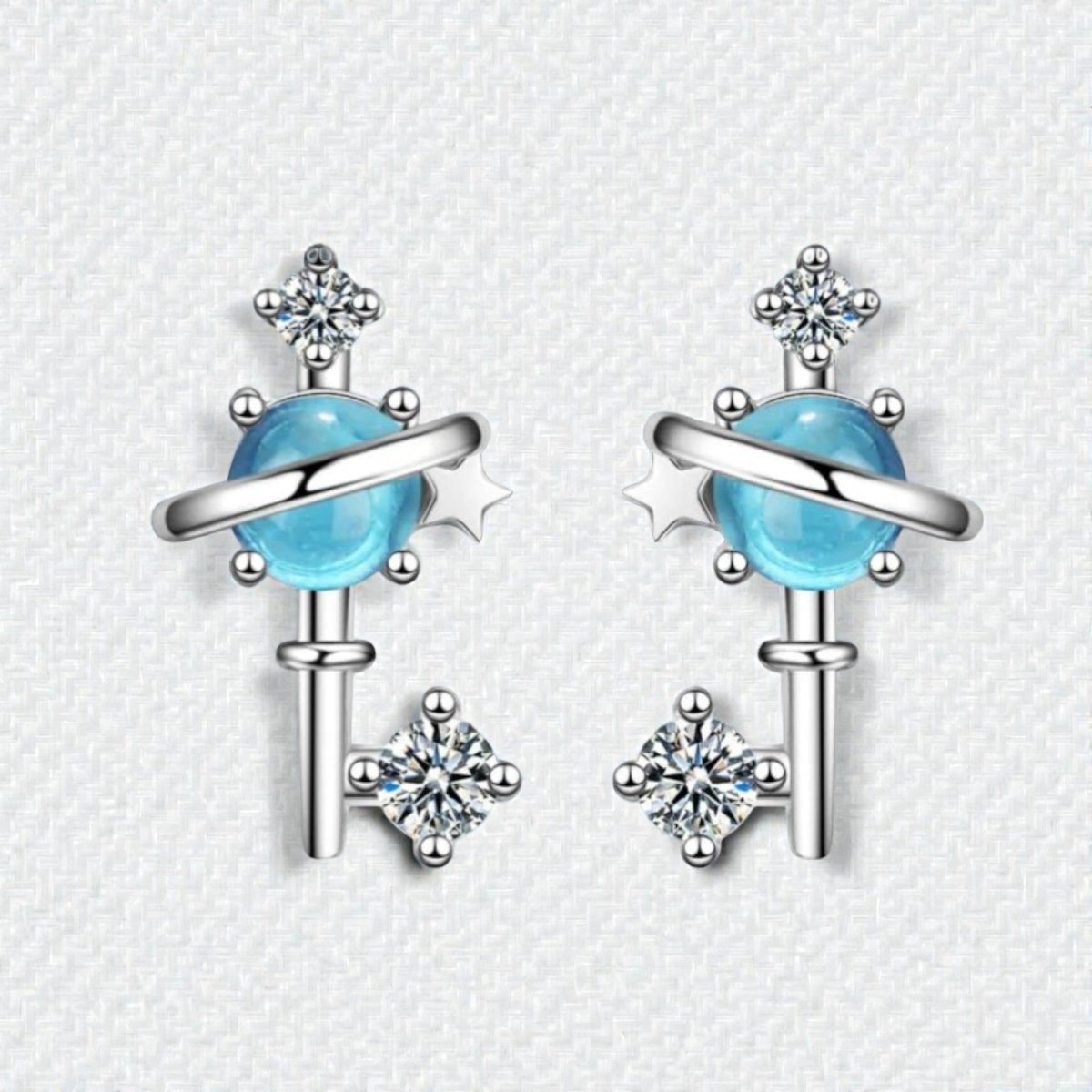 Zilveren Sleutel Oorbellen - Aramat Jewels - Oorbellen - cadeautip