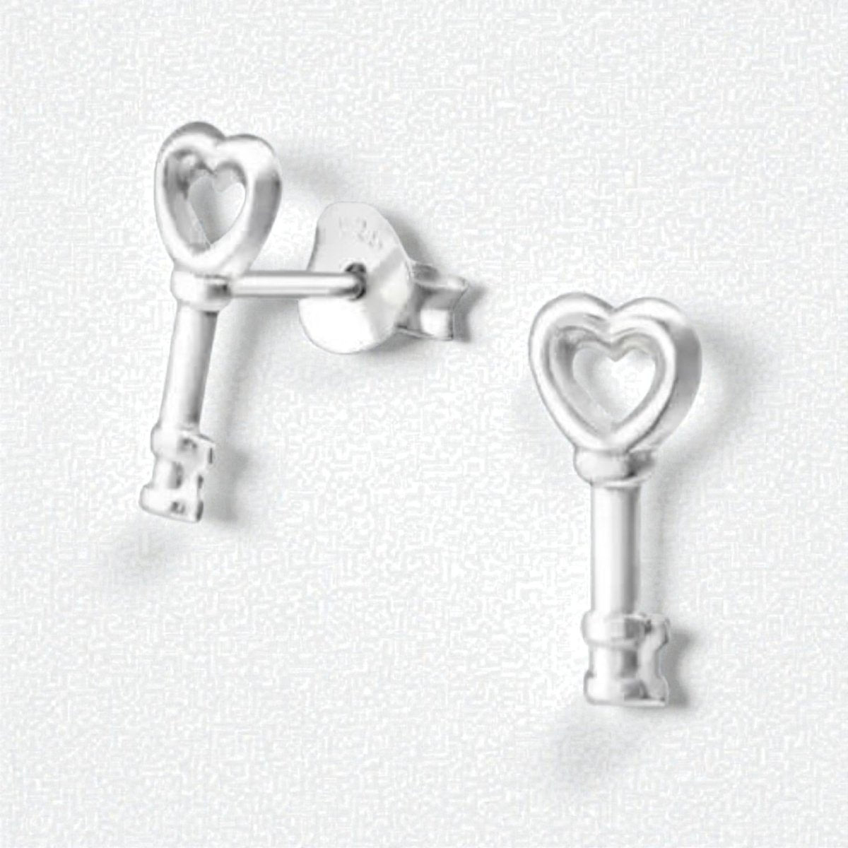 Zilveren Sleutel Oorbellen Dames 12x5mm - Aramat Jewels - Oorbellen - cadeautip