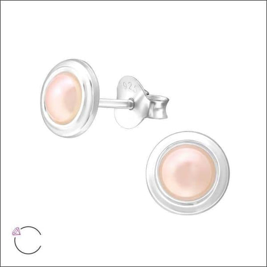 Prachtige Zilveren Pareloorstekers 7mm Van Aramat Jewels® Met Roze Moederdagoorbellen