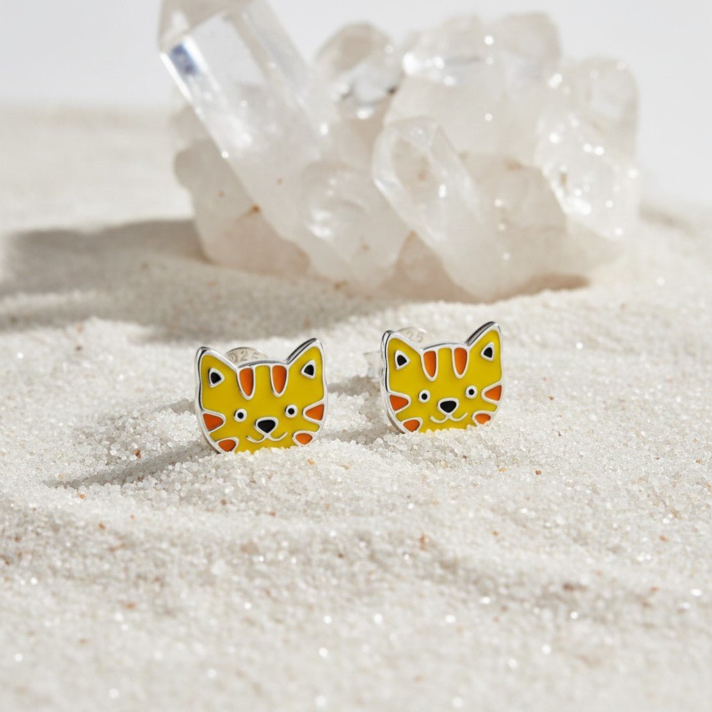 Zilveren Tijger Oorbellen - Schattig Cadeau - Aramat Jewels - Oorbellen - cadeautip