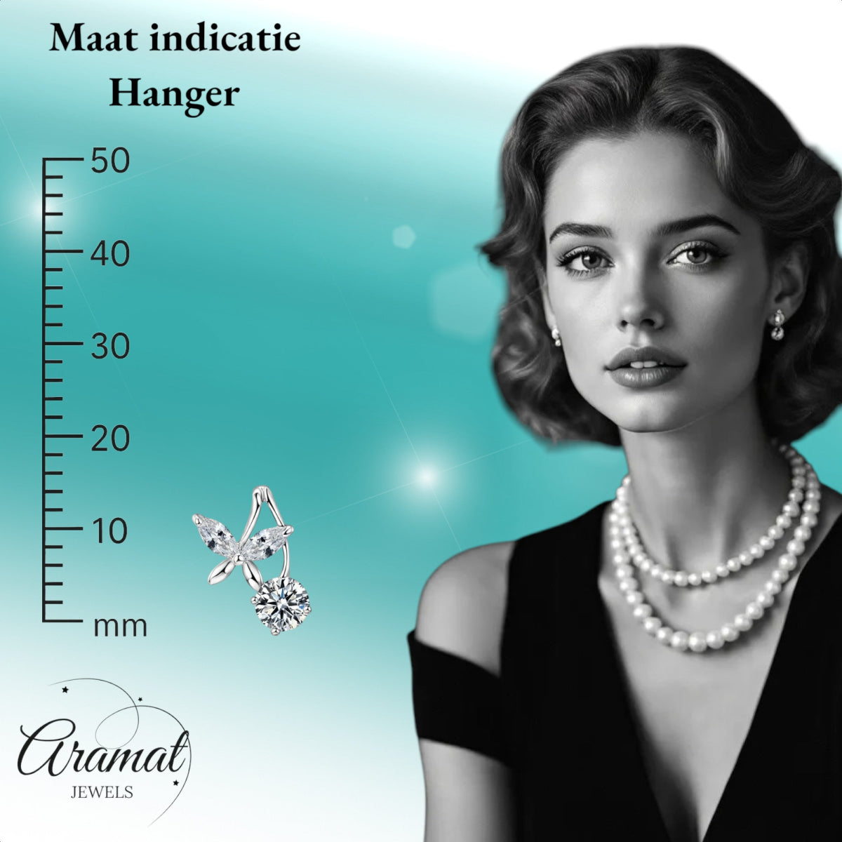 zilveren Vlinder Ketting dames - Aramat Jewels - Halskettingen - cadeautip