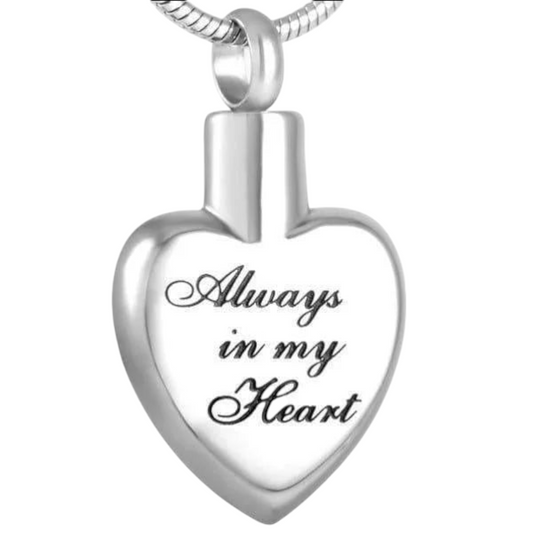 Ash pendant heart Always in my heart – silver color