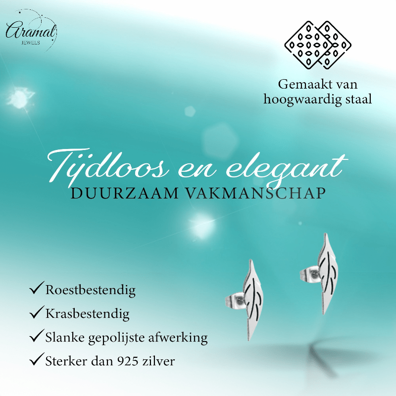 Zilverkleurige blad oorbellen 11×2 mm - oor3206 - Oorbellen kopen# - 11mm - alles - blad