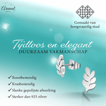 Zilverkleurige blad oorbellen 12×7 mm - oor4241 - 29802 - Oorbellen kopen# - 12mm - alles - blad