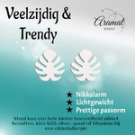 Zilverkleurige blad oorbellen Ø10 mm - oor4237 - Oorbellen kopen# - 10mm - alles - blad