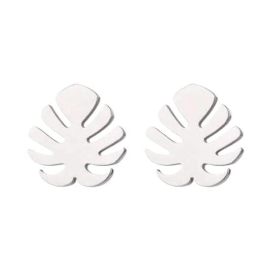 Zilverkleurige blad oorbellen Ø10 mm - oor4237 - Oorbellen kopen# - 10mm - alles - blad