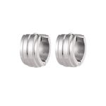 Zilverkleurige Klapcreolen - RVS - Twee Strepen - 13 mm - Uniseks - oor5786 - se20003 - Oorringen kopen# - 13mm - alles - cadeau