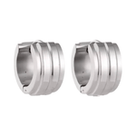 Zilverkleurige Klapcreolen - RVS - Twee Strepen - 13 mm - Uniseks - oor5786 - se20003 - Oorringen kopen# - 13mm - alles - cadeau