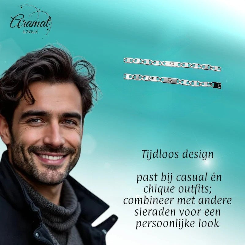 Zilverkleurige Marine Schakel Ketting - Aramat Jewels - Halskettingen - cadeautip