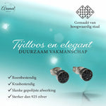Zilverkleurige oorstekers met zwarte kristallen – 6 mm - oor3087 - Oorbellen kopen# - 6mm - alles - cadeau