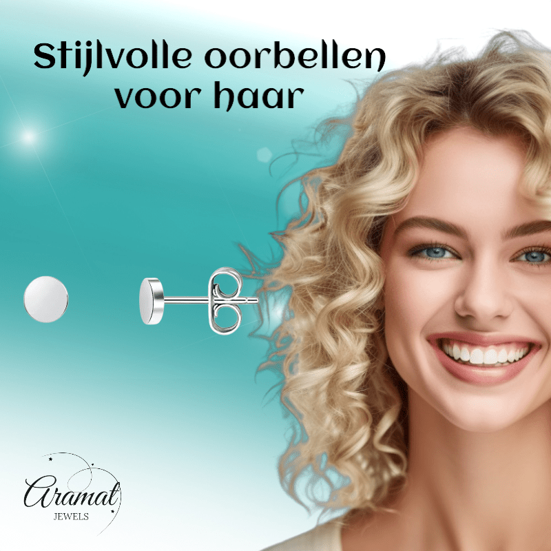 Zilverkleurige Ronde Oorstekers RVS 3mm - Aramat Jewels - Oorbellen - cadeautip