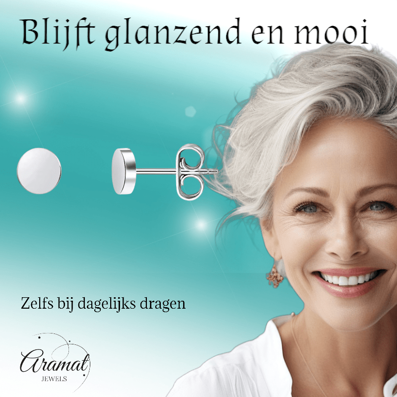 Zilverkleurige Ronde Oorstekers RVS 4mm - Aramat Jewels - Oorbellen - cadeautip