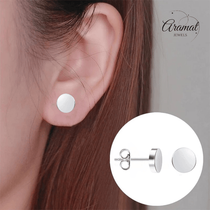 Zilverkleurige Ronde Oorstekers RVS 8mm - Aramat Jewels - Oorbellen - cadeautip
