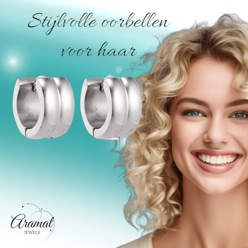 Zilverkleurige RVS Klapcreolen - 13 mm - oor5811 - se20006 - Oorringen kopen# - 13mm - alles - cadeau