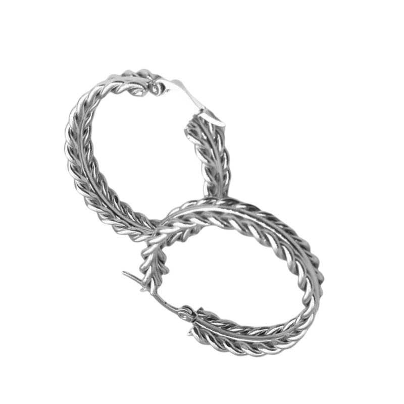 Zilverkleurige RVS schakel oorringen 35mm - oor6375 - 70239 - Oorringen kopen# - 35mm - alles - cadeau