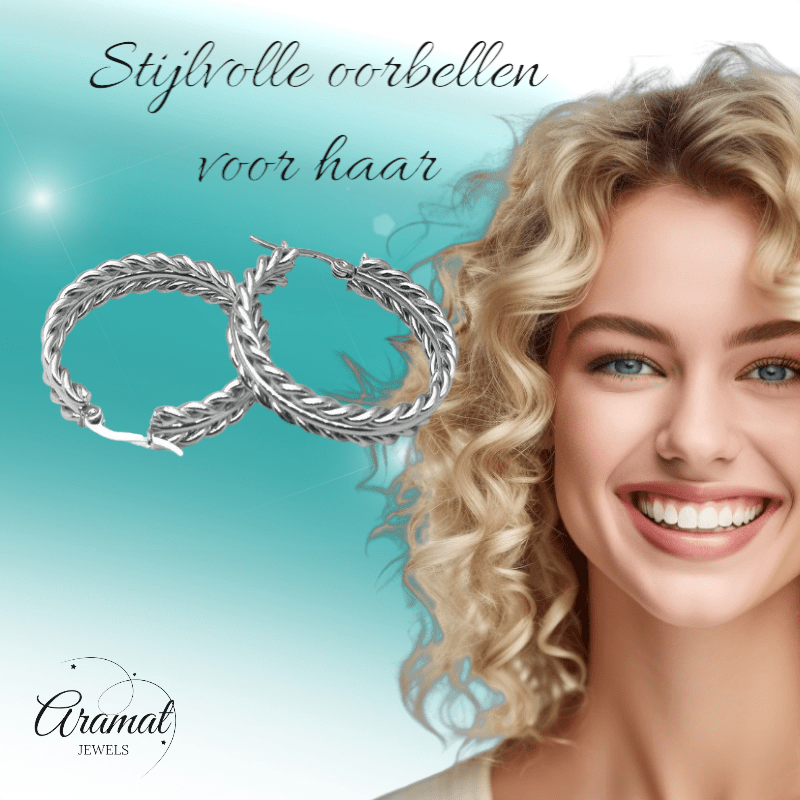 Zilverkleurige RVS schakel oorringen 35mm - oor6375 - 70239 - Oorringen kopen# - 35mm - alles - cadeau