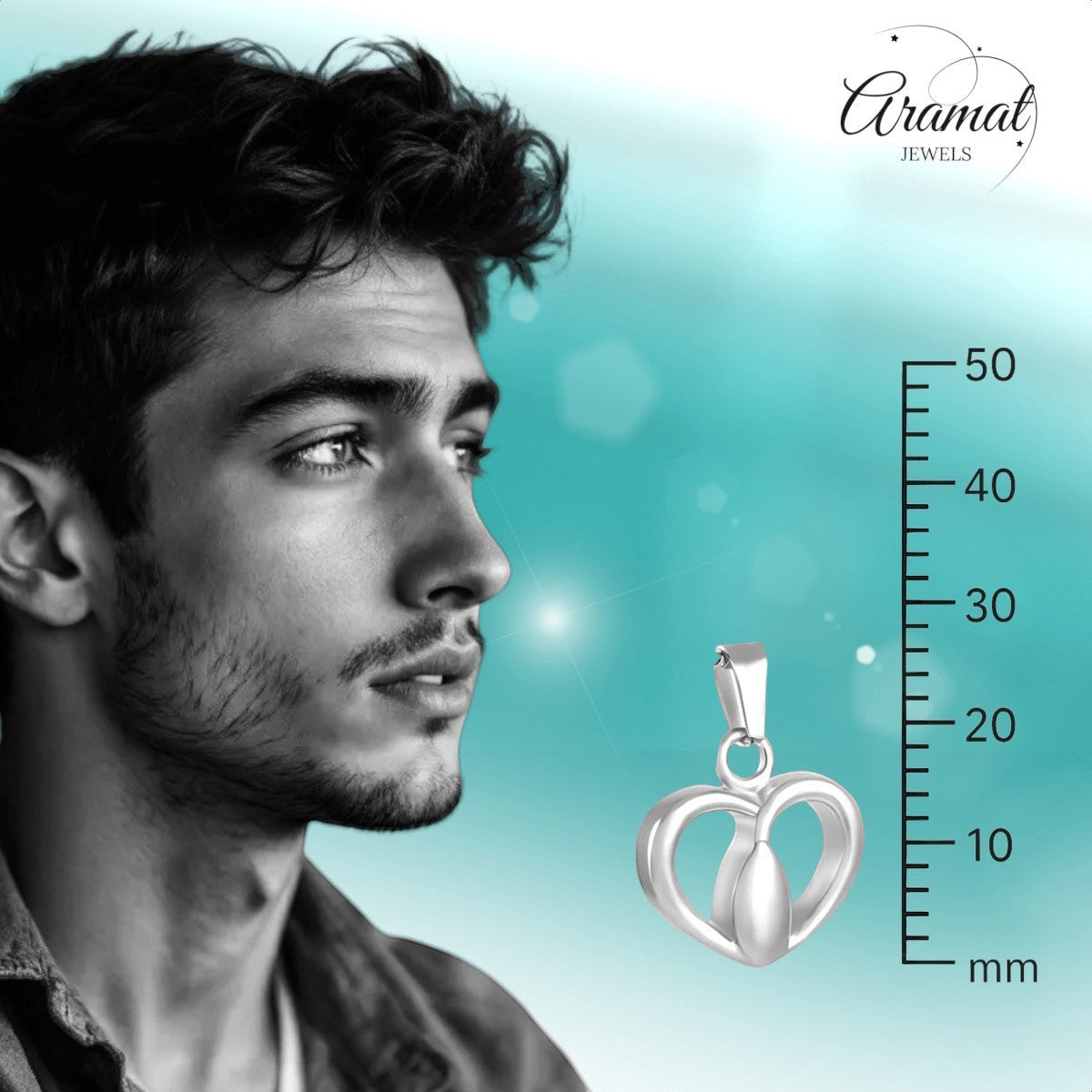 Zilverkleurige Stalen Ashanger Hartje - Aramat Jewels - Gedenkhangers - cadeautip