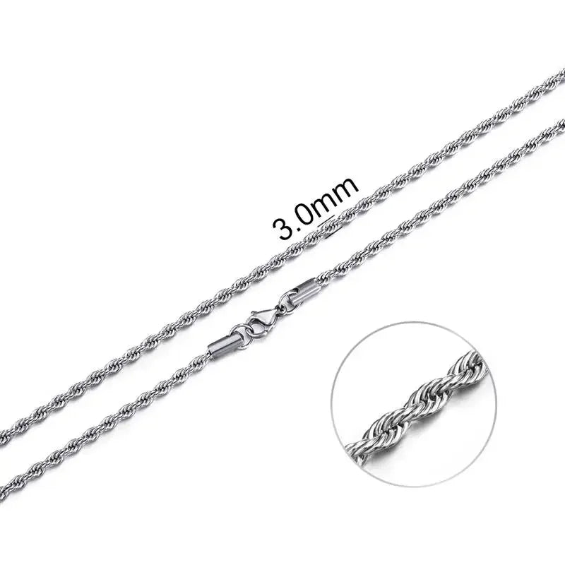 925 sterling zilveren touwketting