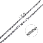 925 sterling verzilverde touwketting