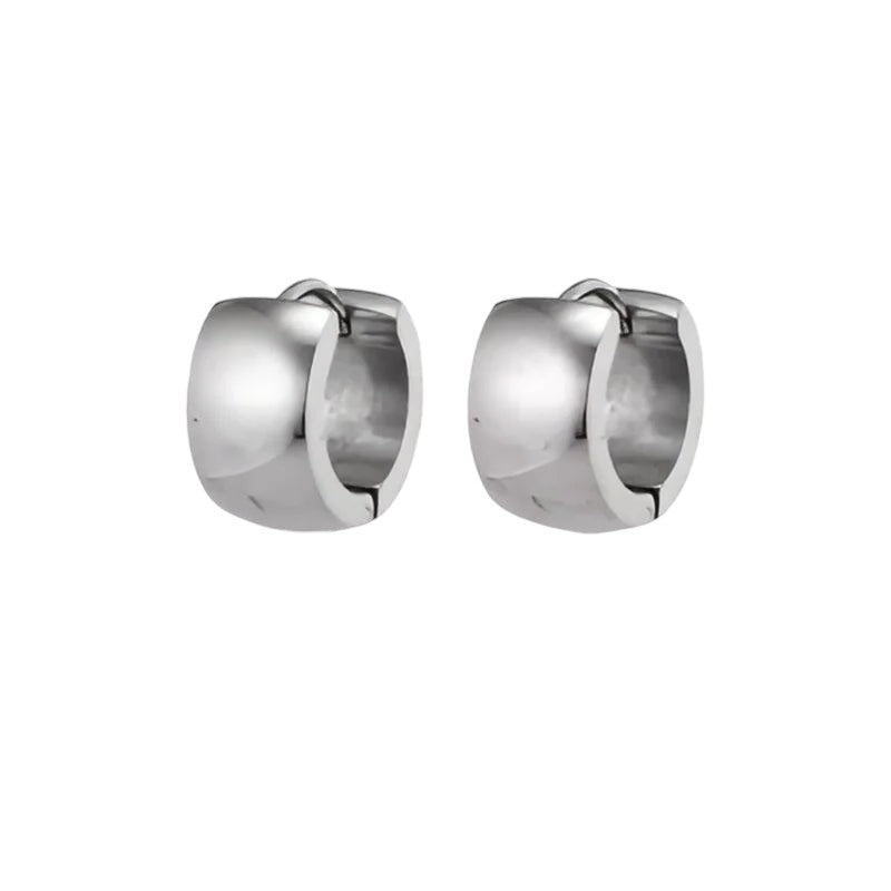 Zilverkleurige stalen oorringen 13 mm