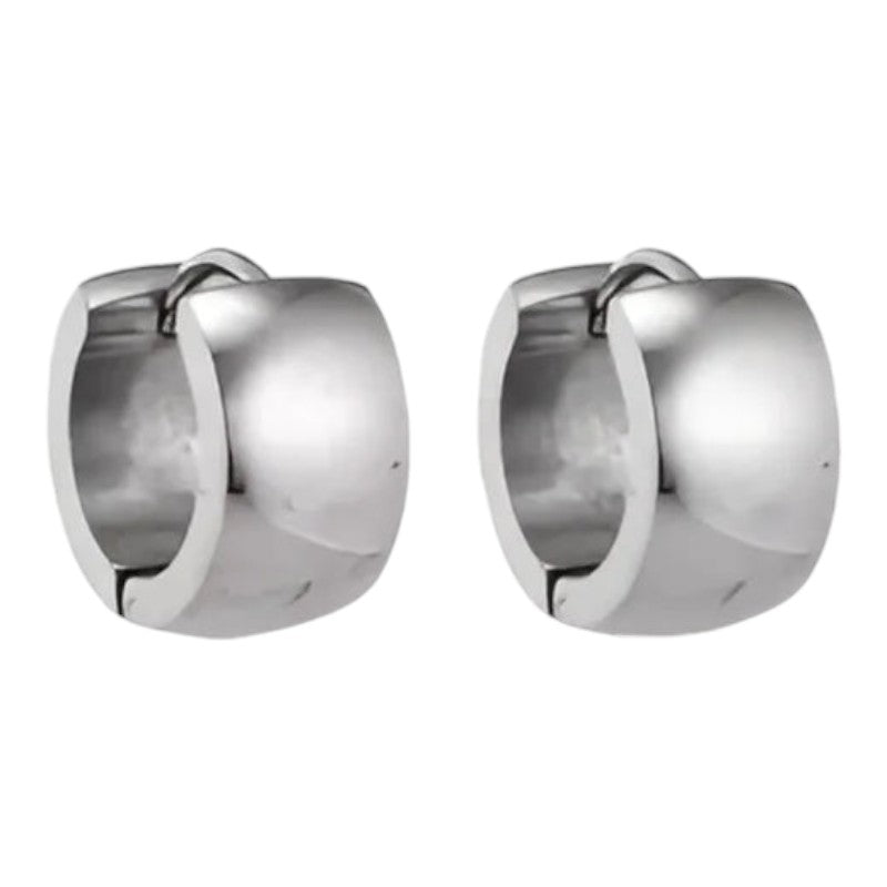 Zilverkleurige stalen oorringen 13 mm