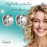Zilverkleurige stalen oorringen 13 mm