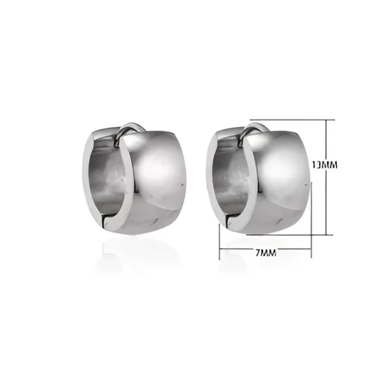Zilverkleurige stalen oorringen 13 mm