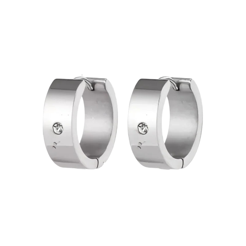 Brede Huggie Oorringen 20x7mm Zilverkleur